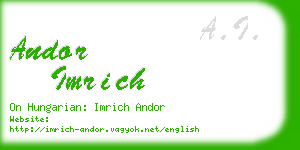 andor imrich business card